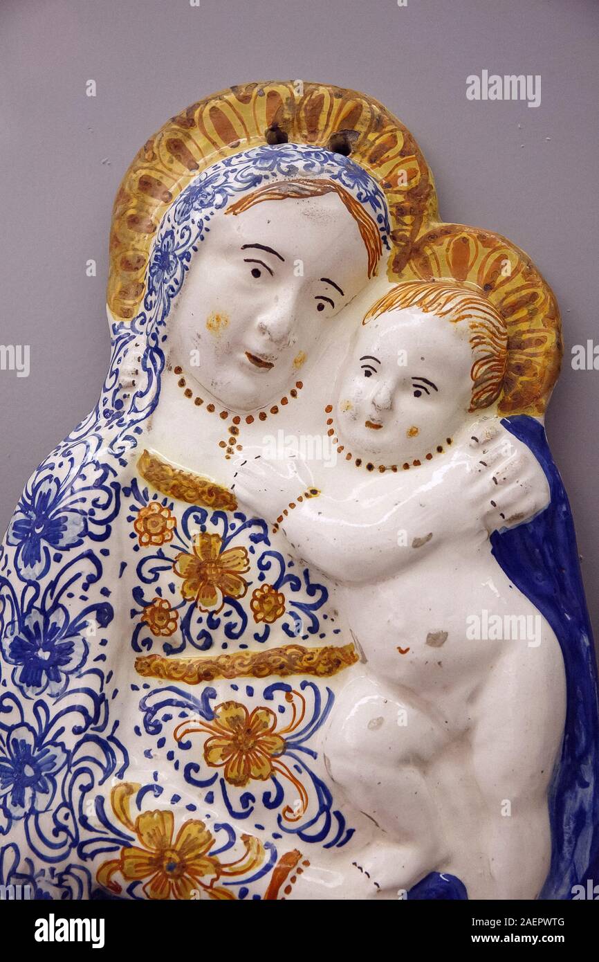 Italy Emilia Romagna Faenza: International Museum of Ceramics: Madonna with Child 1769 Faenza Stock Photo