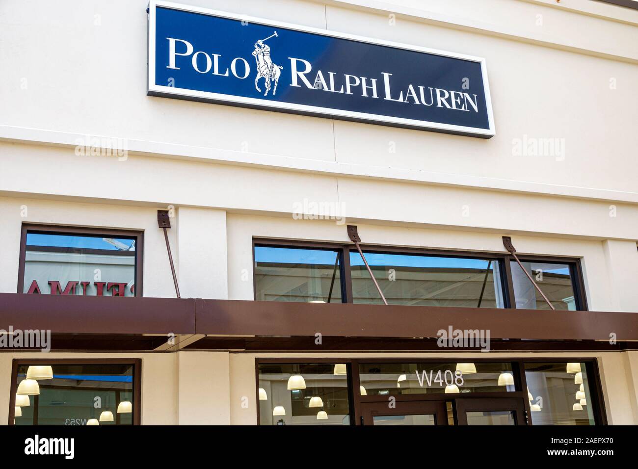 West Palm Beach Florida,Palm Beach Outlets,shopping,outdoor shopping center,Polo  Ralph Lauren,store,exterior,sign,front entrance,FL190920168 Stock Photo -  Alamy