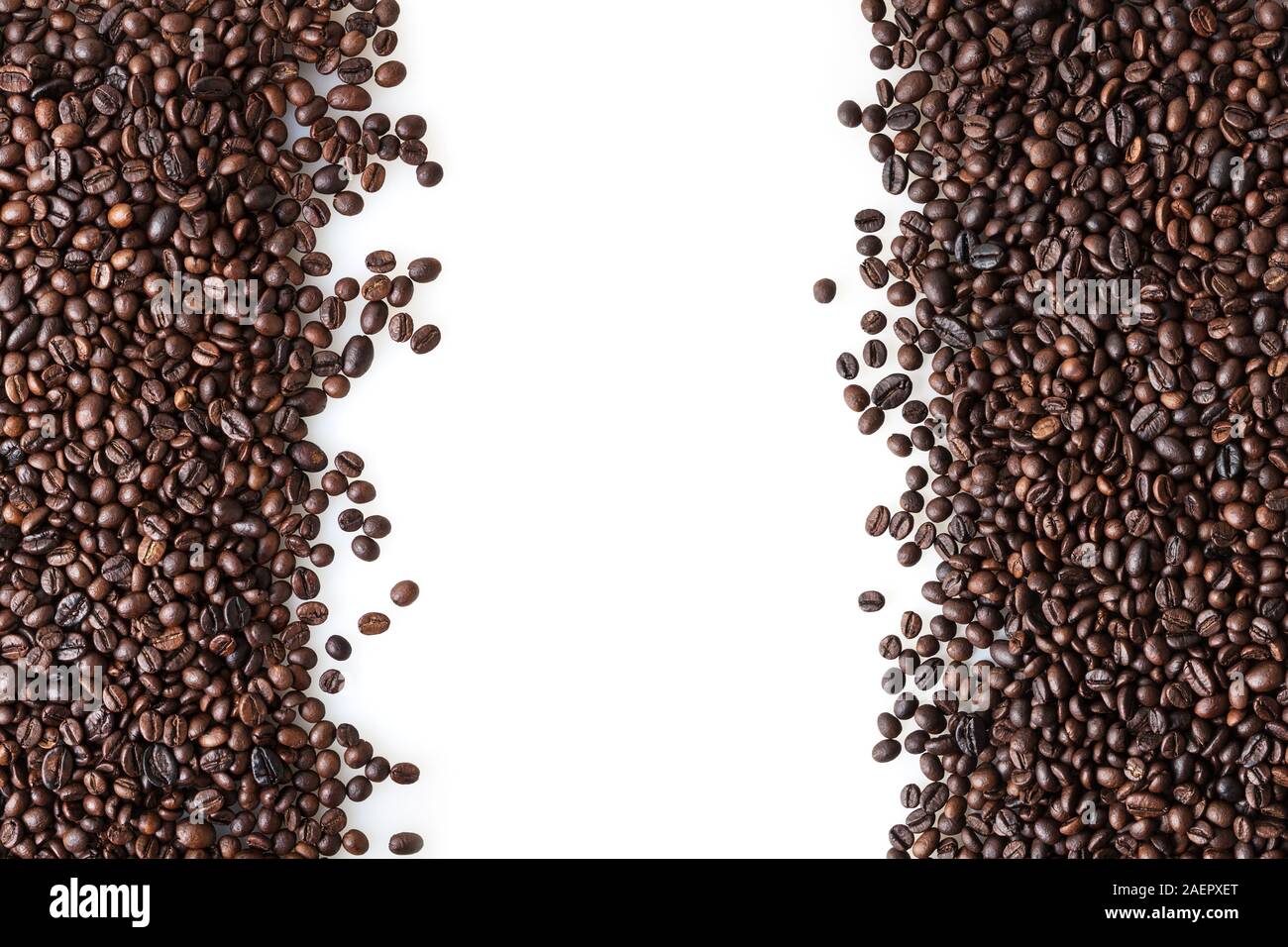 Roasted coffee beans background with copy space Stock Photo - Alamy