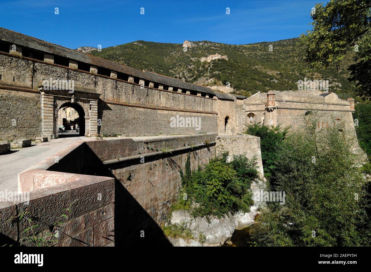 Vauban Ramparts or Fortress Villefranche-de-Conflent Pyrénées-Orientales France Stock Photo
