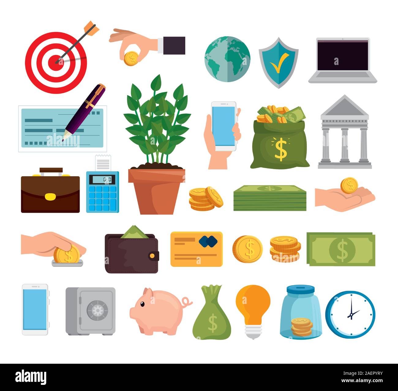 bundle of finance set icons Stock Vector Image & Art - Alamy