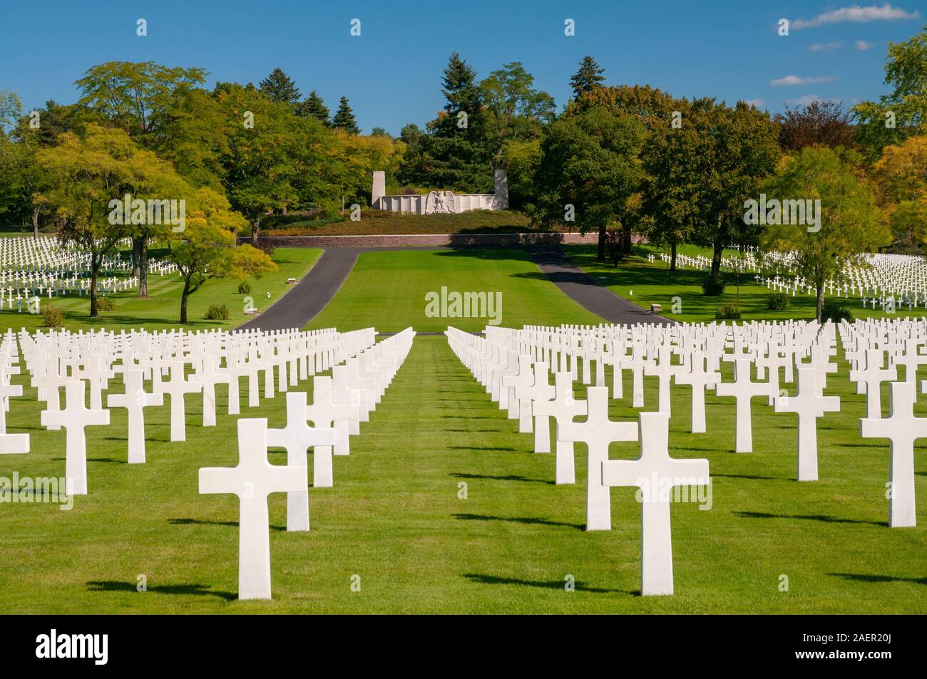 Lorraine American Cemetery and Memorial, World War II, St Avold, Moselle (57), Grand Est region, France. Stock Photo