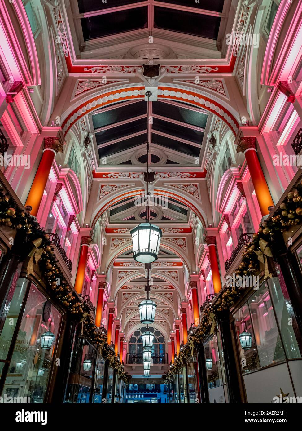 The Royal Arcade at Christmas, New Bond Street, London, UK. Stock Photo