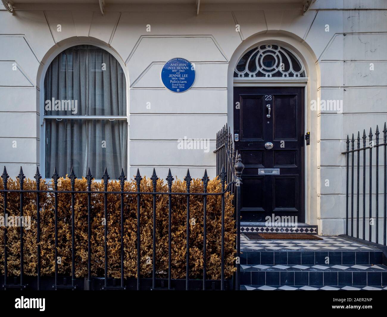 House in London where Aneurin 'Nye' Bevan and Jennie Lee lived. Stock Photo