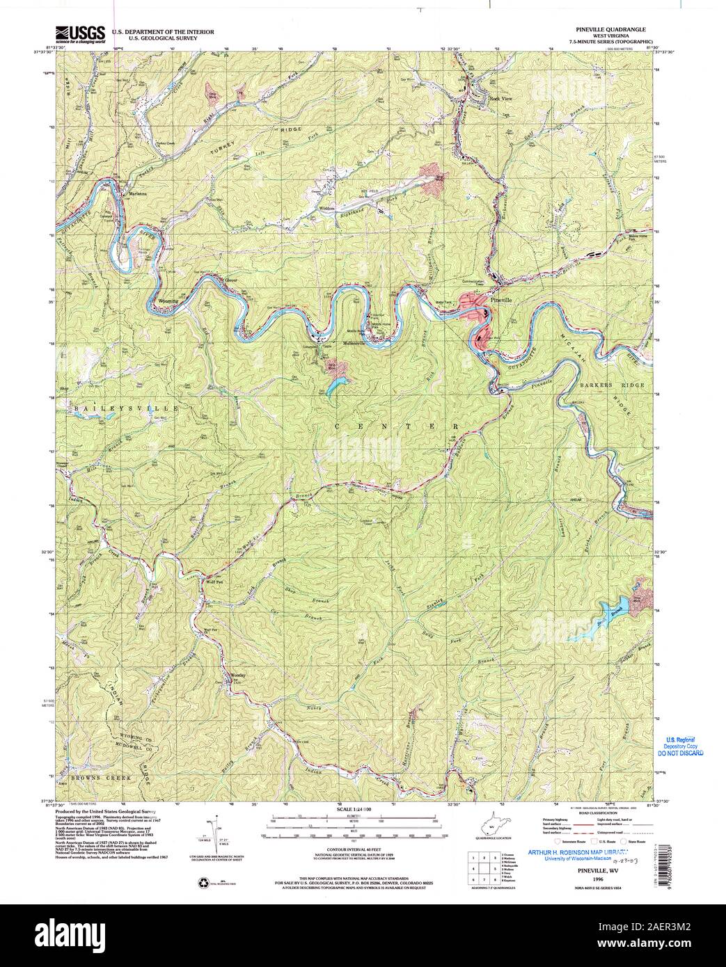 Map of pineville hires stock photography and images Alamy