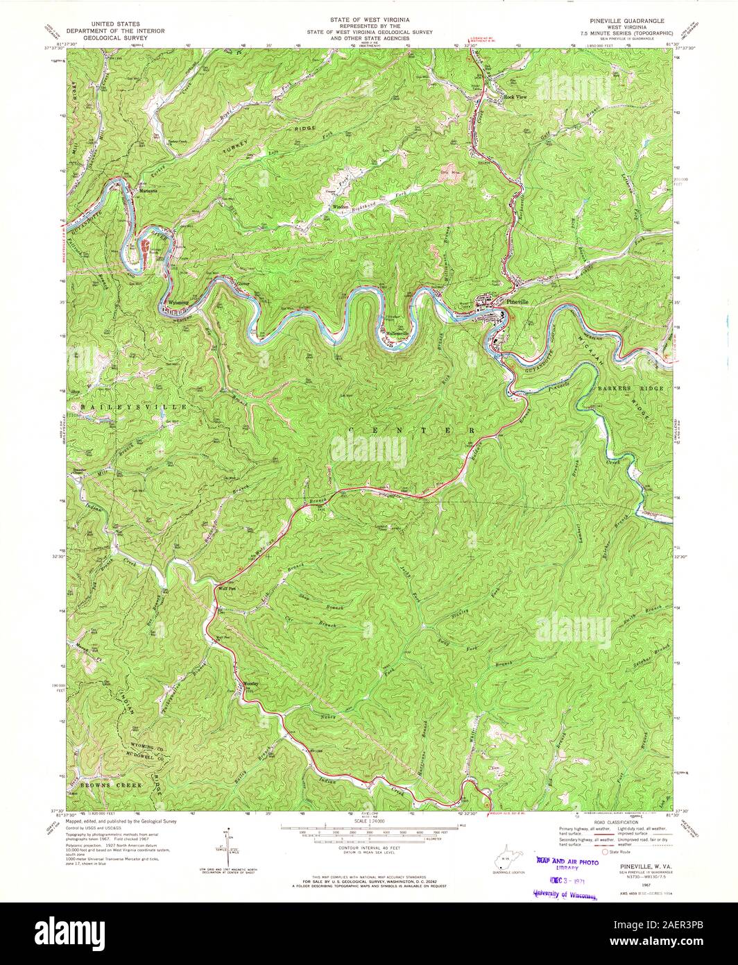 Map of pineville hires stock photography and images Alamy