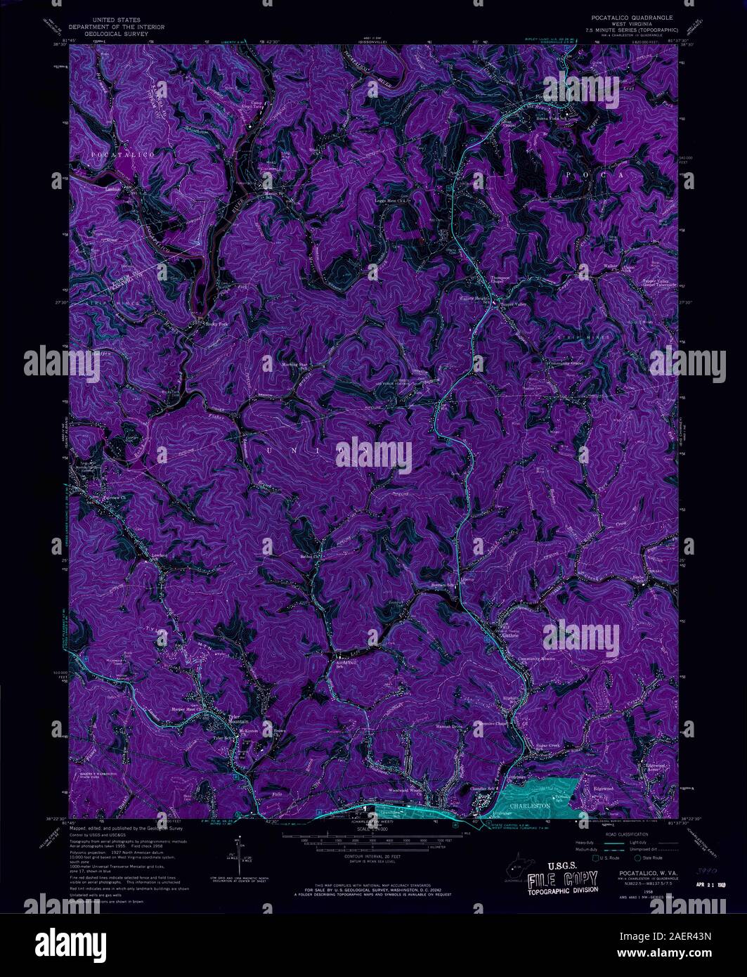 WV Pocatalico 253088 1958 24000 Inverted Stock Photo Alamy