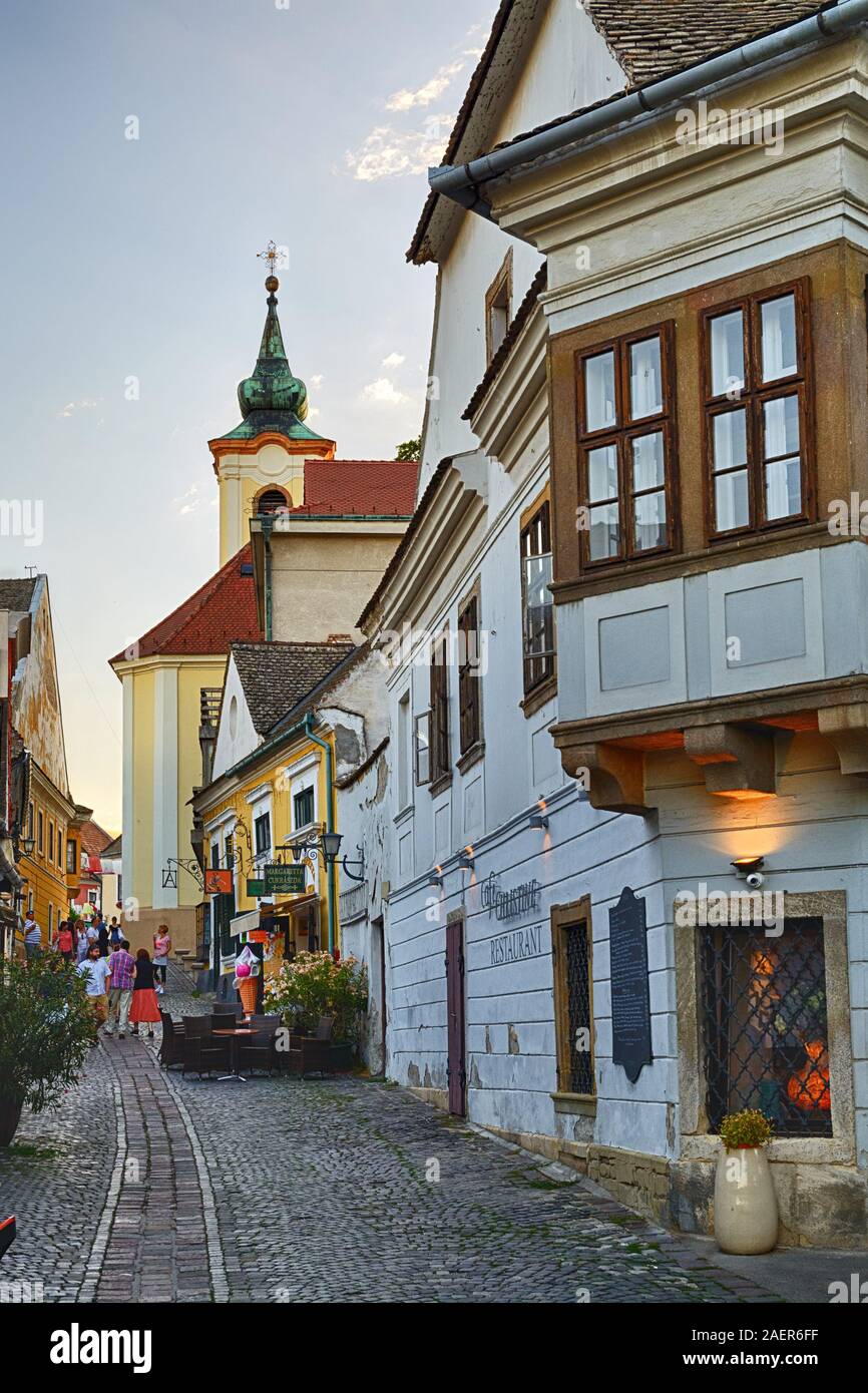 Old street in Szentendre, Hungary Stock Photo