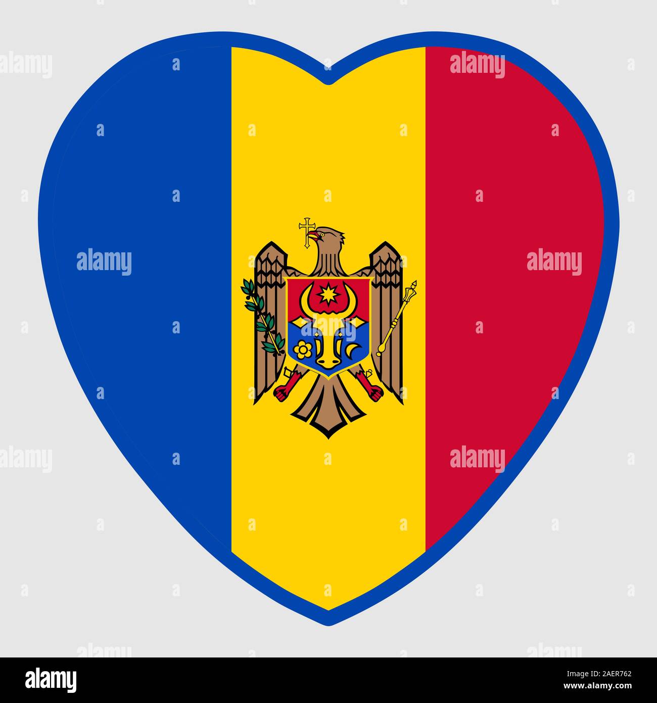 Moldova Flag In Heart Shape Vector illustration Eps 10. Stock Vector
