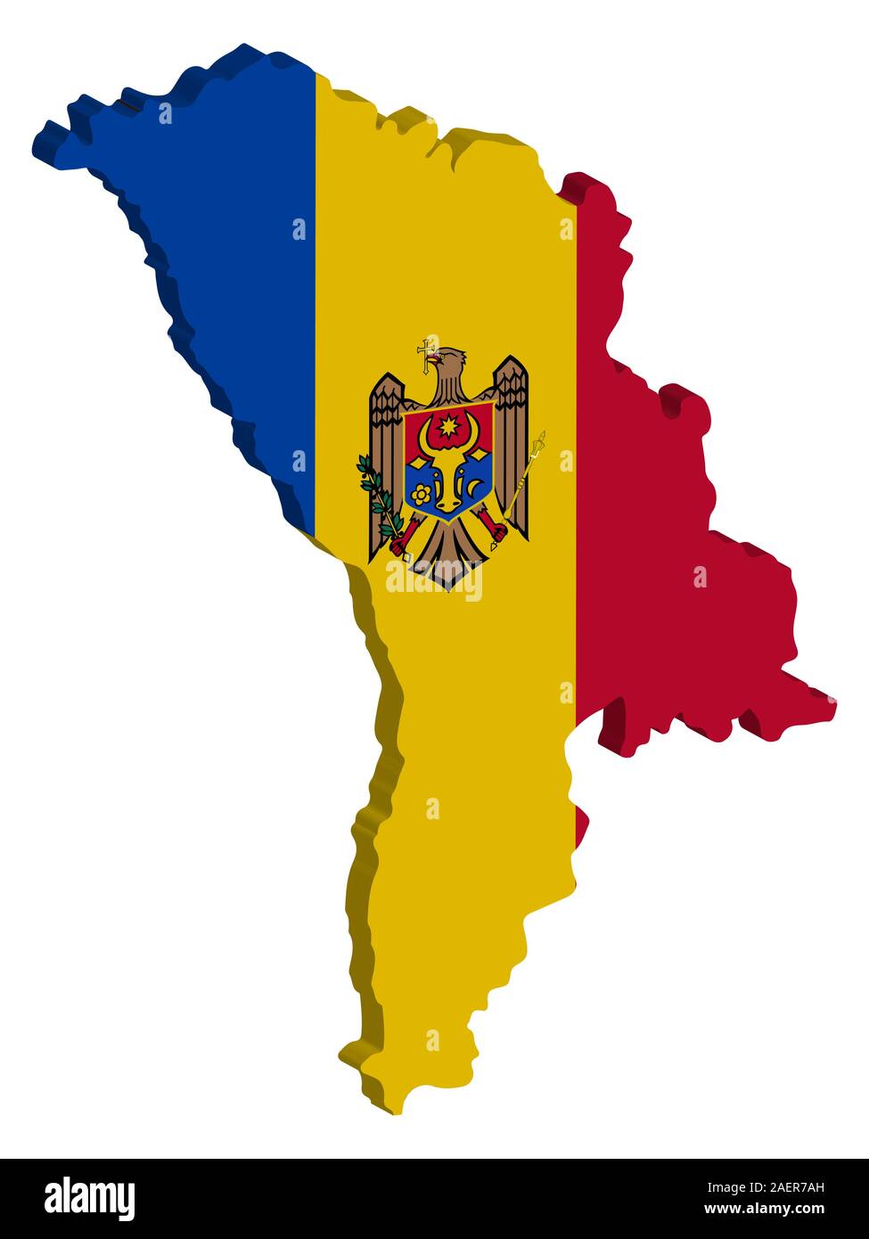 3D Moldova Map Flag Vector illustration Eps 10 Stock Vector