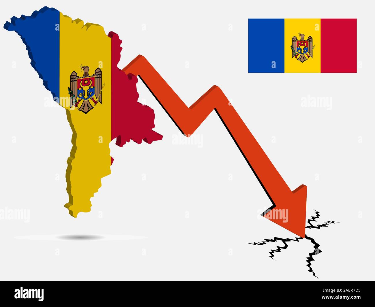 Moldova economic crisis vector illustration Eps 10 Stock Vector