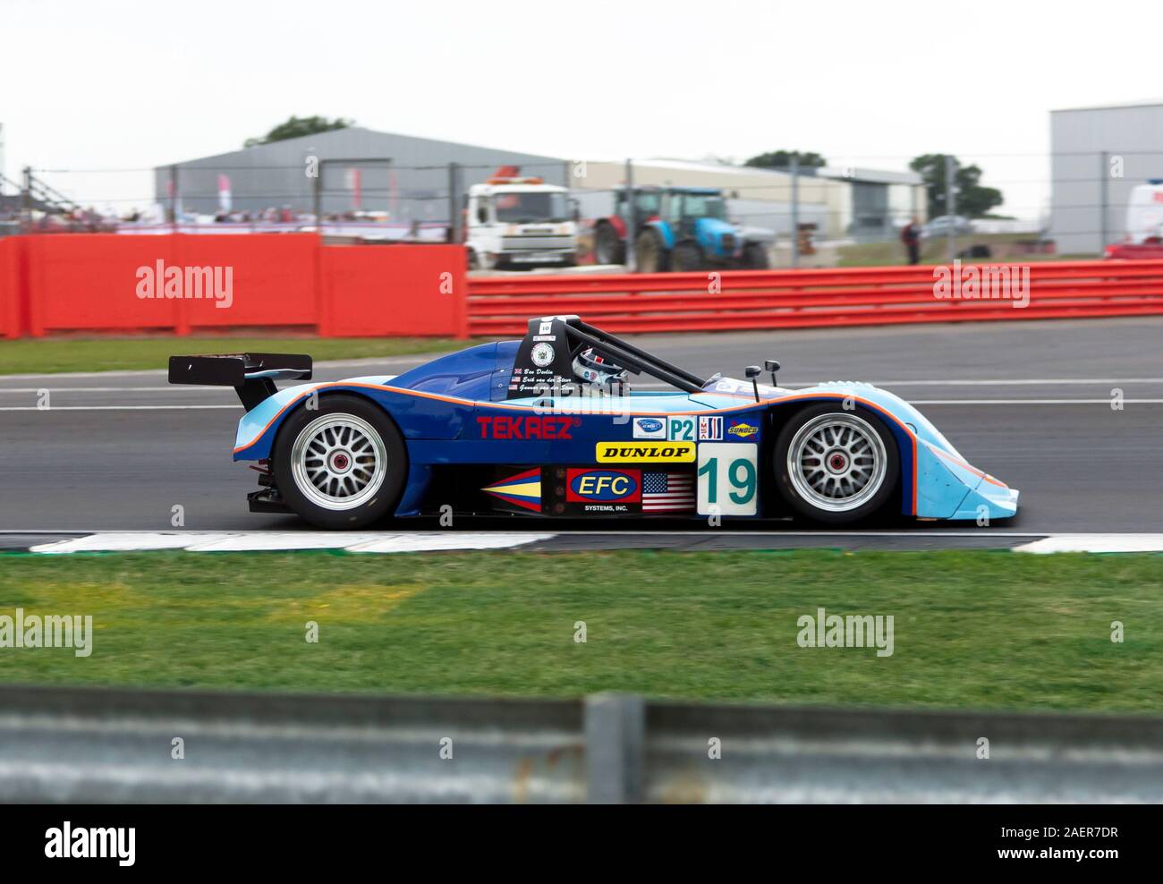 A Blue, 2000, Lola B2K/40 competing in the  Aston Martin Trophy for Masters Endurance Legends at the 2019 Silverstone Classic Stock Photo