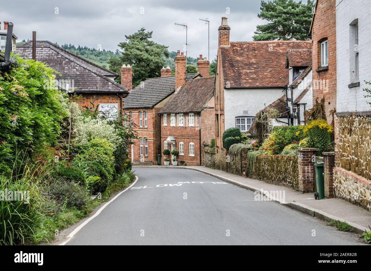The Road going into Shere Village, Surrey UK Stock Photo Alamy