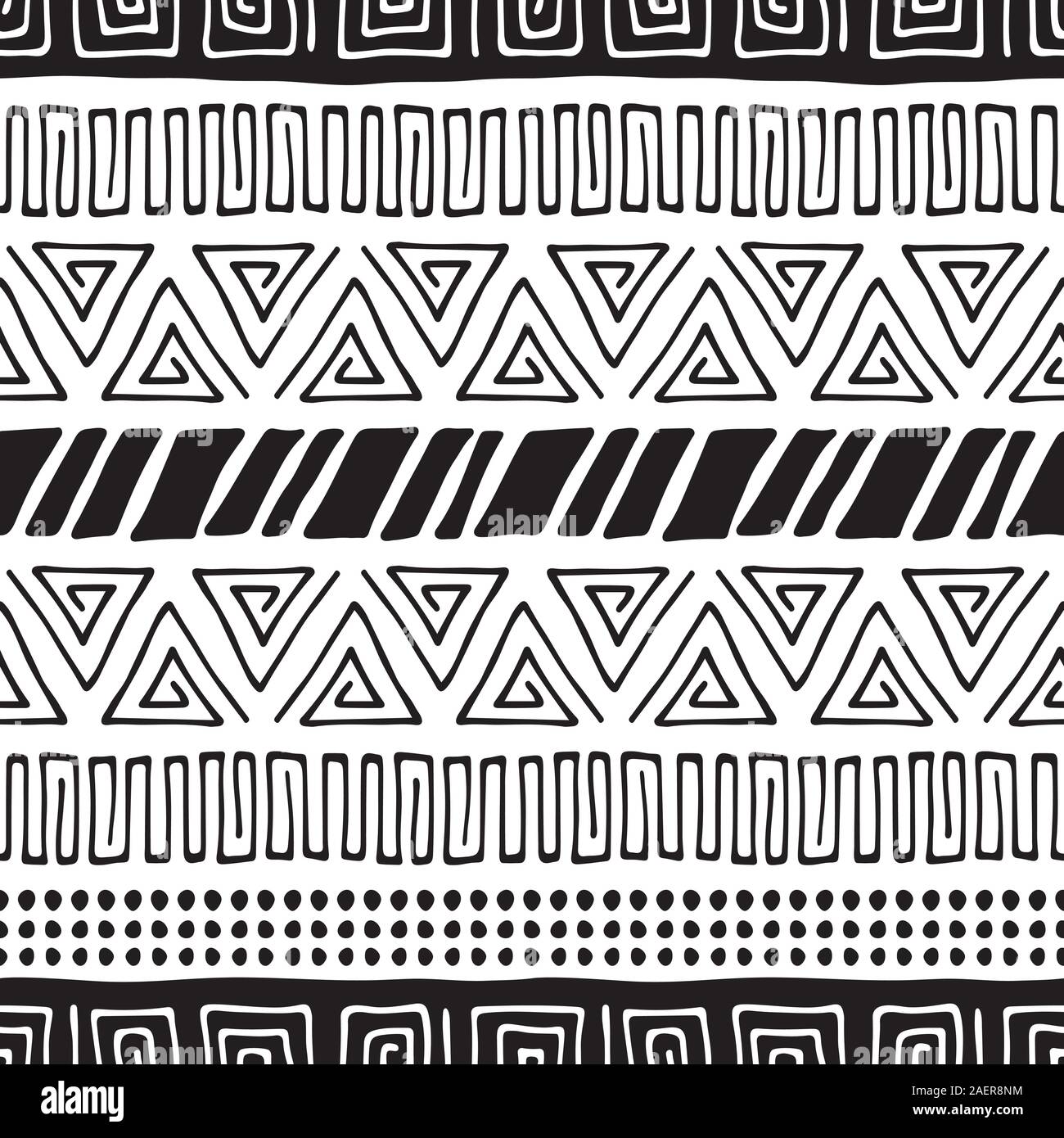 Hand drawn lines pattern triangles Black and White Stock Photos ...
