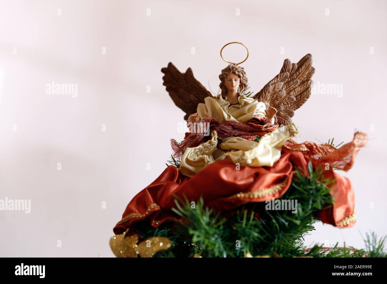 christmas and New Year holidays background with angel Stock Photo
