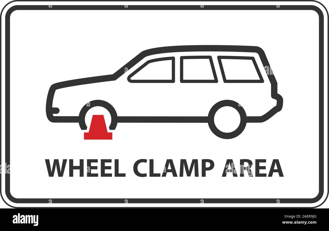 Wheel clamping zone sign Cut Out Stock Images & Pictures Alamy