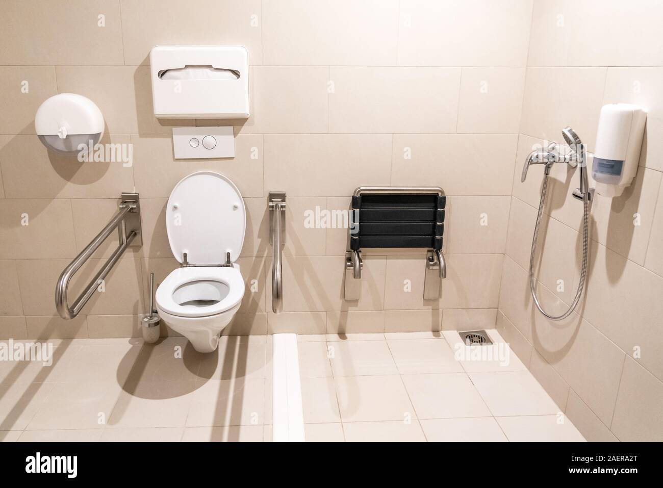 Public Restroom For Disabled People Stock Photo - Alamy