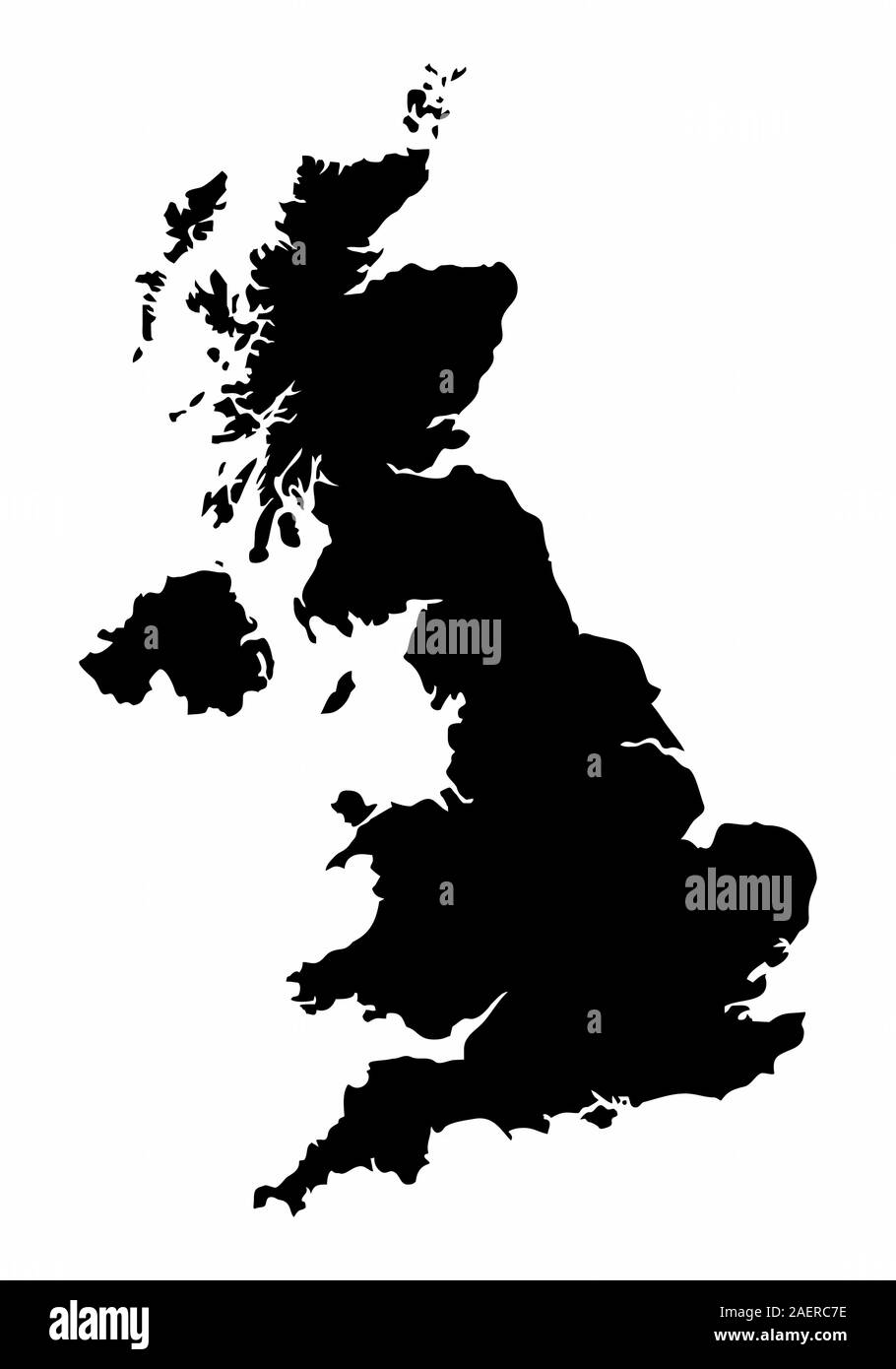 United Kingdom silhouette map Stock Vector