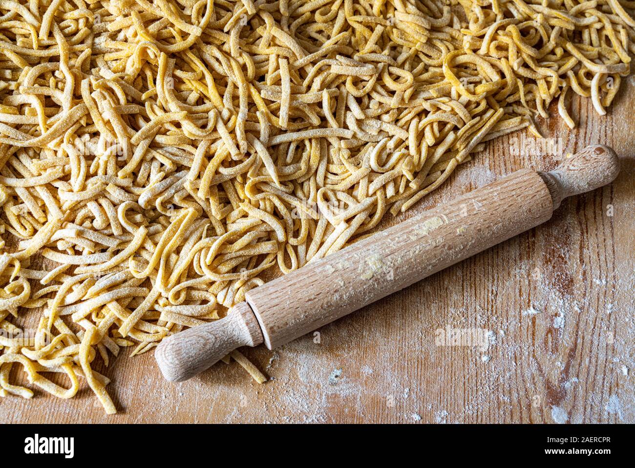 homemade tagliolini, noodles Stock Photo