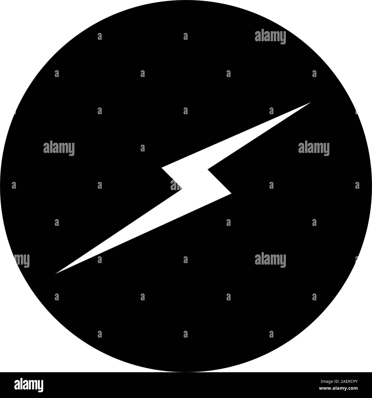 Voltage sign round icon or Lightning energy symbol vector illustration Stock Vector