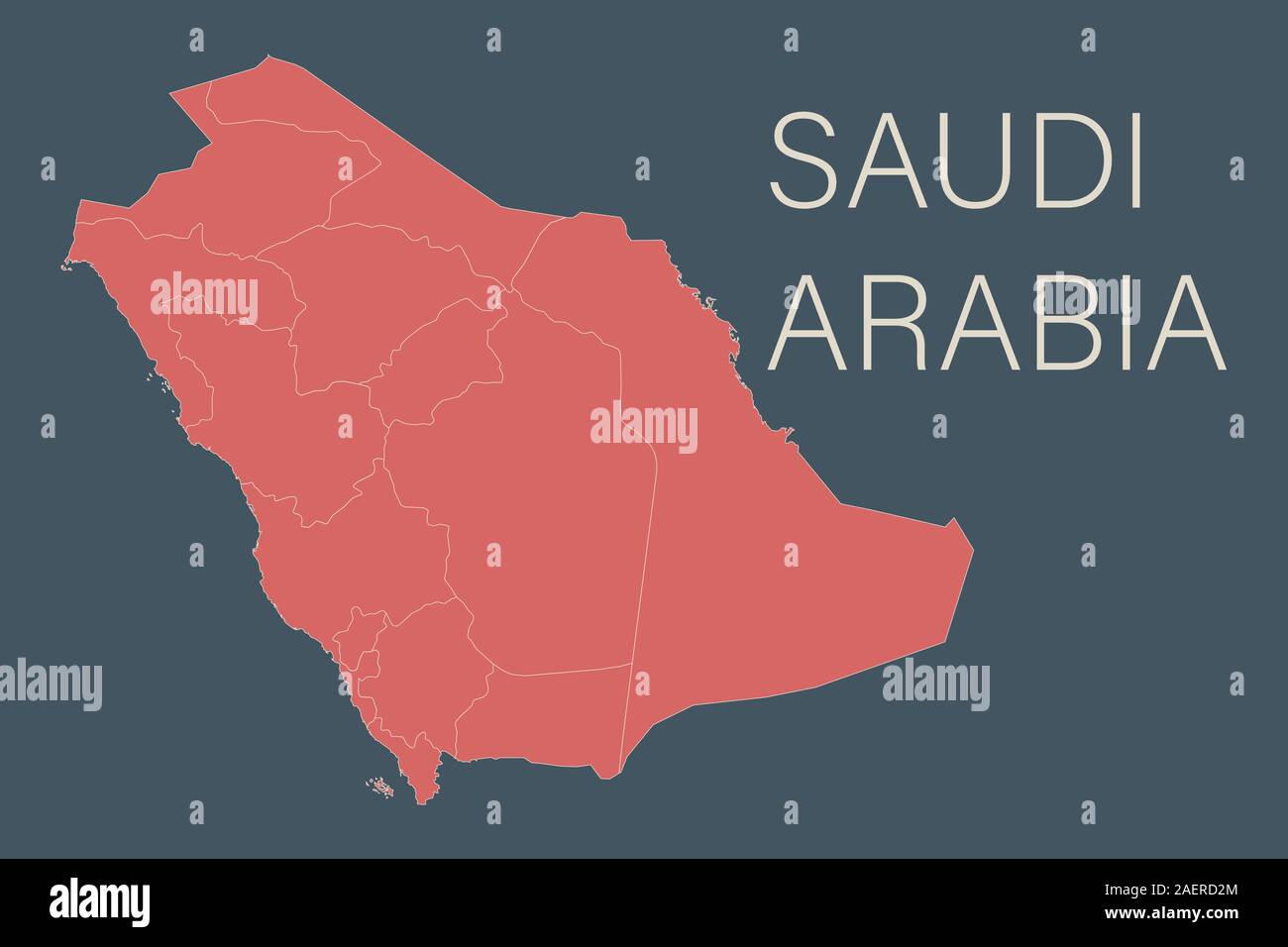 Saudi Arabia map with provinces vector background. cyan-blue, light red. Perfect for business concepts, backgrounds, backdrop and wallpaper. Stock Vector