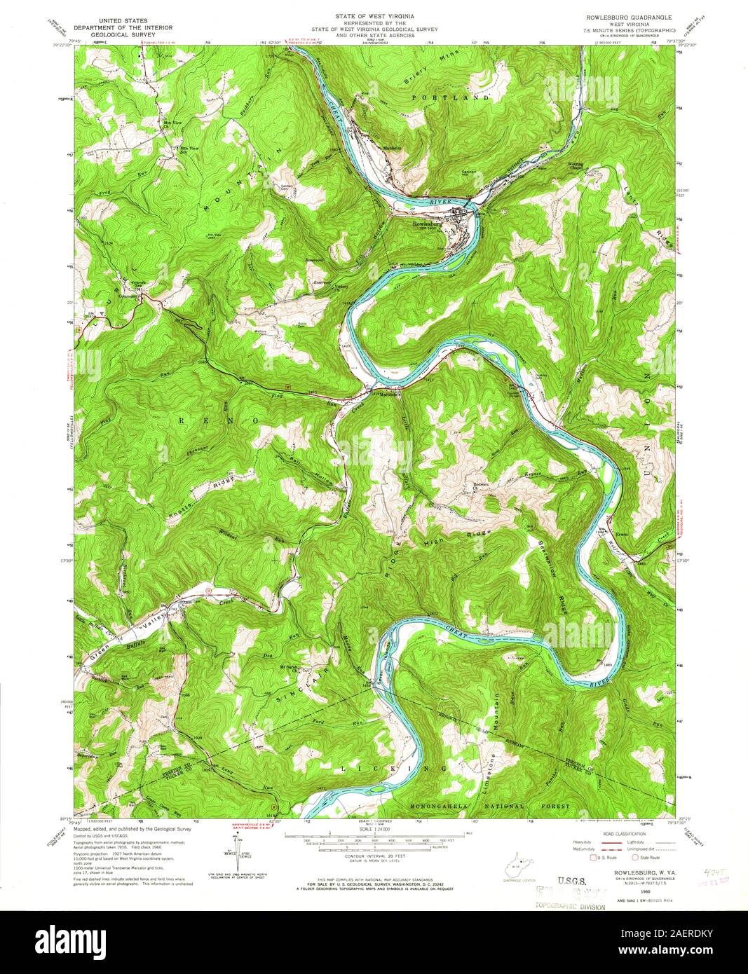 WV Rowlesburg 253109 1960 24000 Stock Photo Alamy