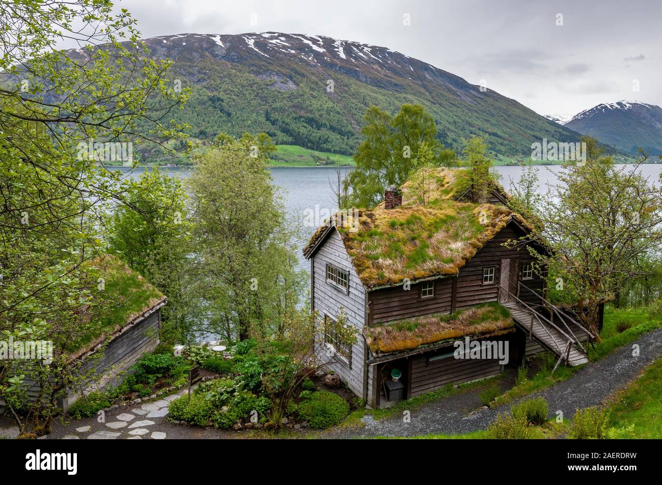 Astruptunet, home of artist Nikolai Astrup, at lake Jölstravatn, Jølster, Norway Stock Photo