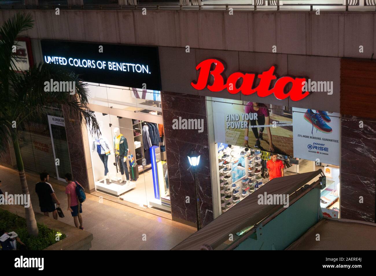 Shop exterior of a bata store in a busy shopping mall at night Stock Photo  - Alamy