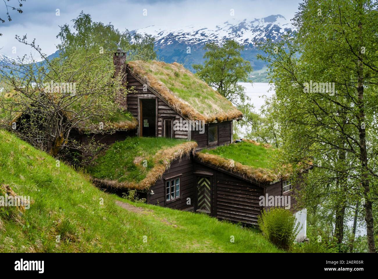 Astruptunet, home of artist Nikolai Astrup, at lake Jölstravatn, Jølster, Norway Stock Photo