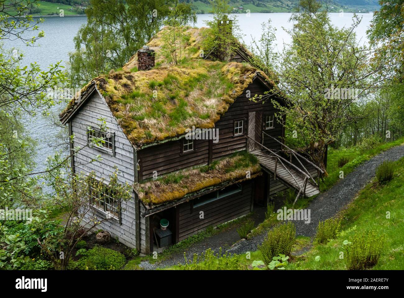 Astruptunet, home of artist Nikolai Astrup, at lake Jölstravatn, Jølster, Norway Stock Photo