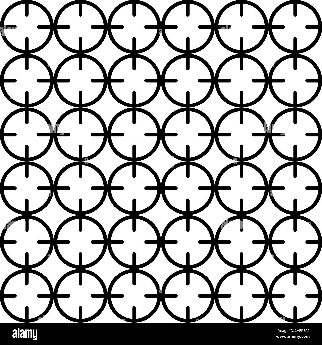 Luxury geometric circle line join seamless pattern vector background. Black, white. Stock Vector