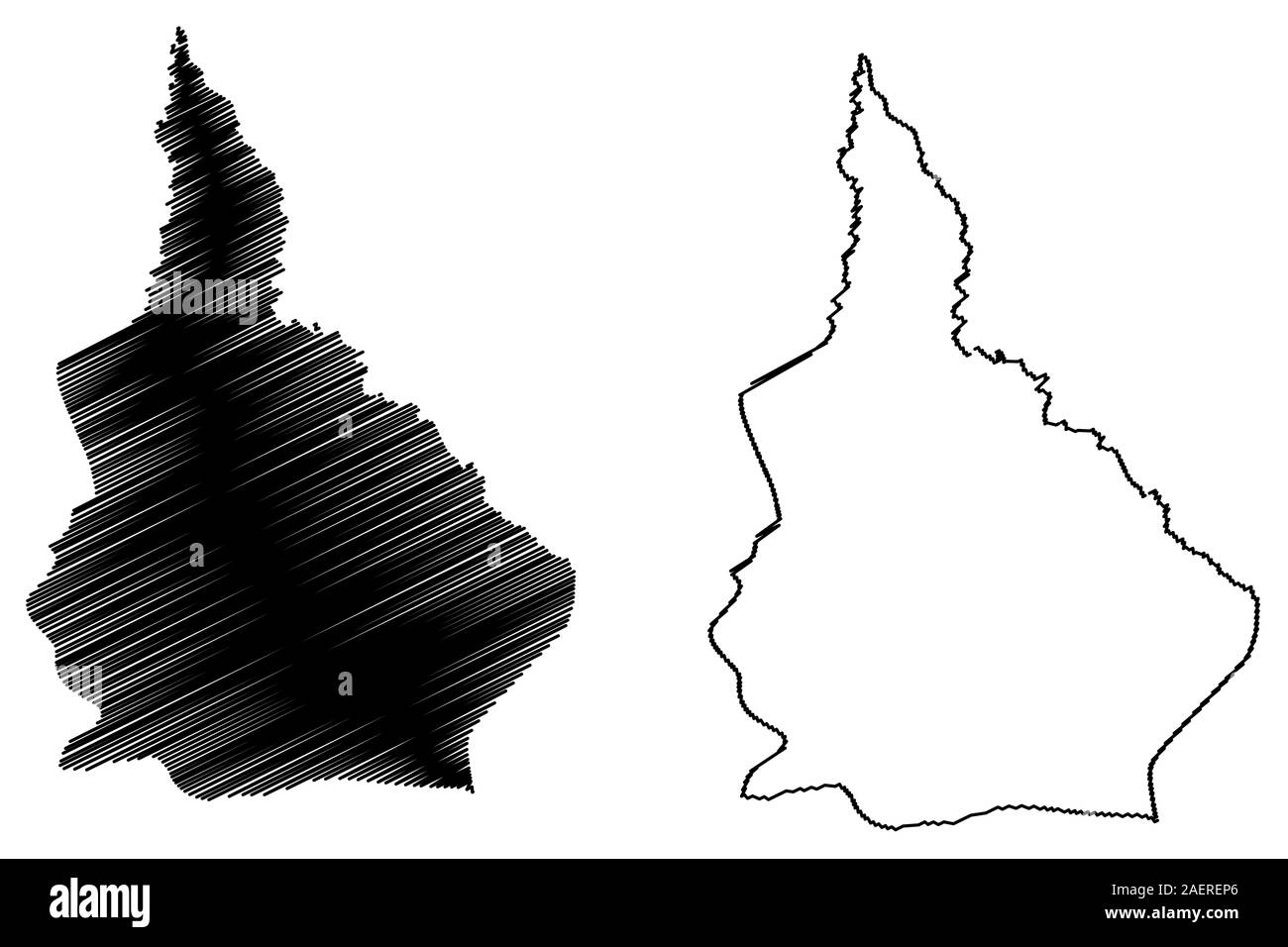 Nana-Grebizi Prefecture (Prefectures of the Central African Republic, CAR) map vector illustration, scribble sketch Nana Grebizi map Stock Vector