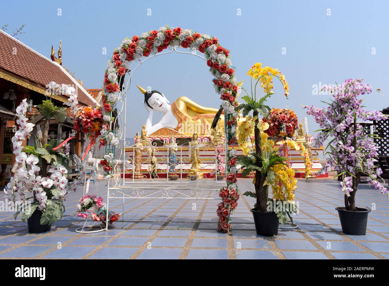 Wat Phra That Doi Kham Temple, Chiang Mai, Thailand Stock Photo