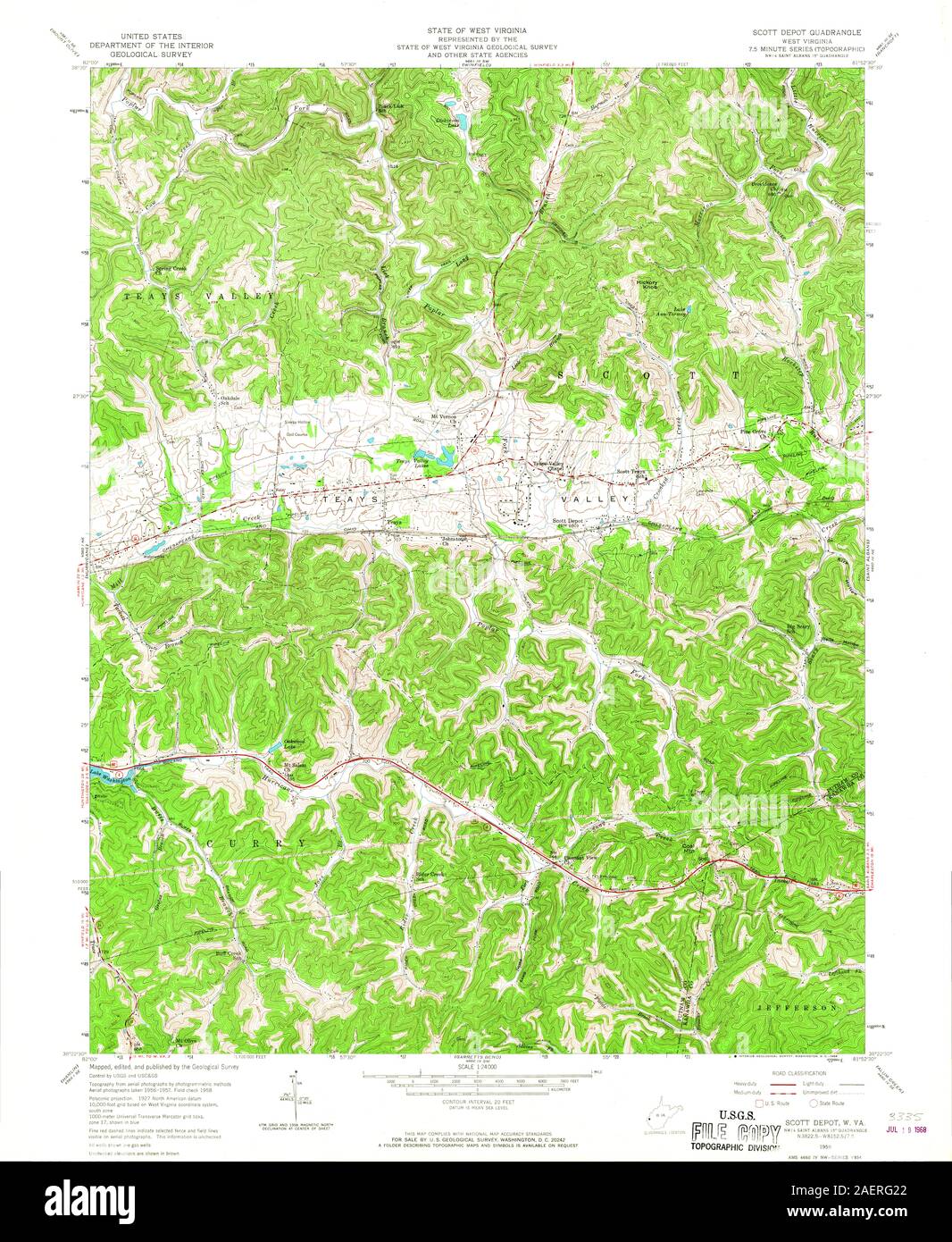 WV Scott Depot 253115 1958 24000 Stock Photo Alamy