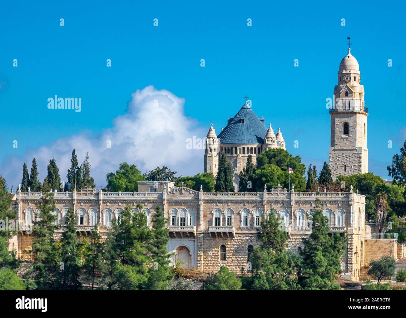 JERUSALEM, ISRAEL / 10 DEC 2019 Dormition Abbey on Mount Zion in