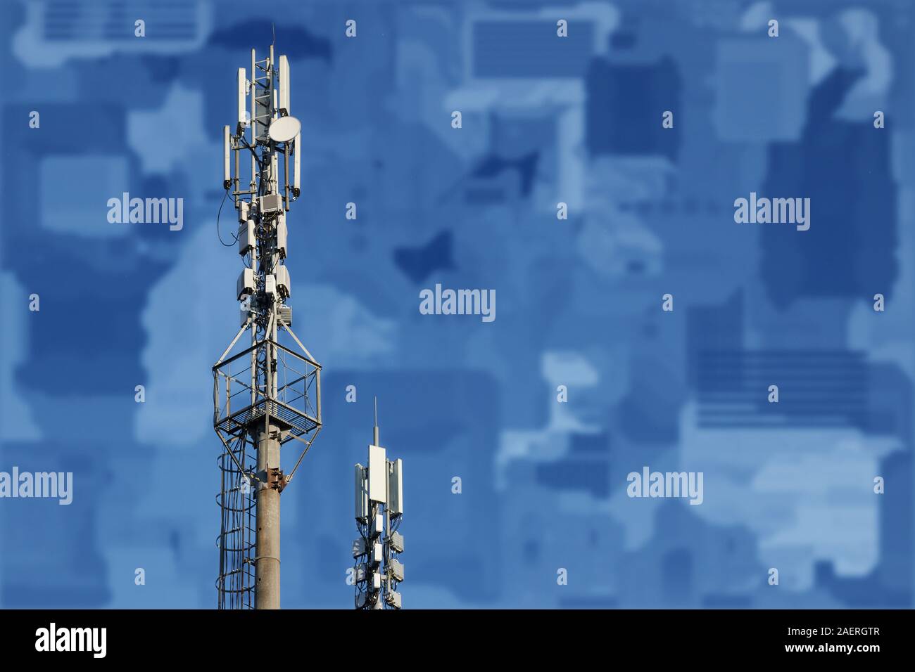 Base station network operator. 5G. 4G, 3G mobile technologies. Stock Photo