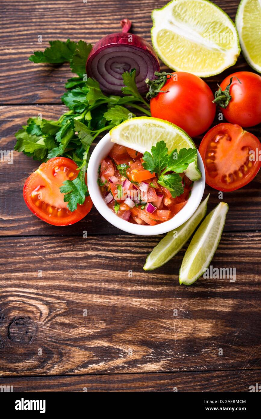Traditional mexican tomato salsa sauce Stock Photo Alamy