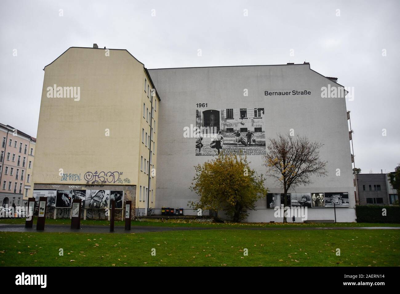Berlin Wall memorial, Bernauer Strasse, Berlin-Mitte Stock Photo