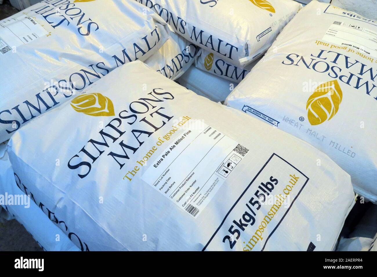 Simpsons malt,for brewing,whisky,spirits,beer and craft ale,Digbeth,Birmingham,B5 5SA Stock Photo