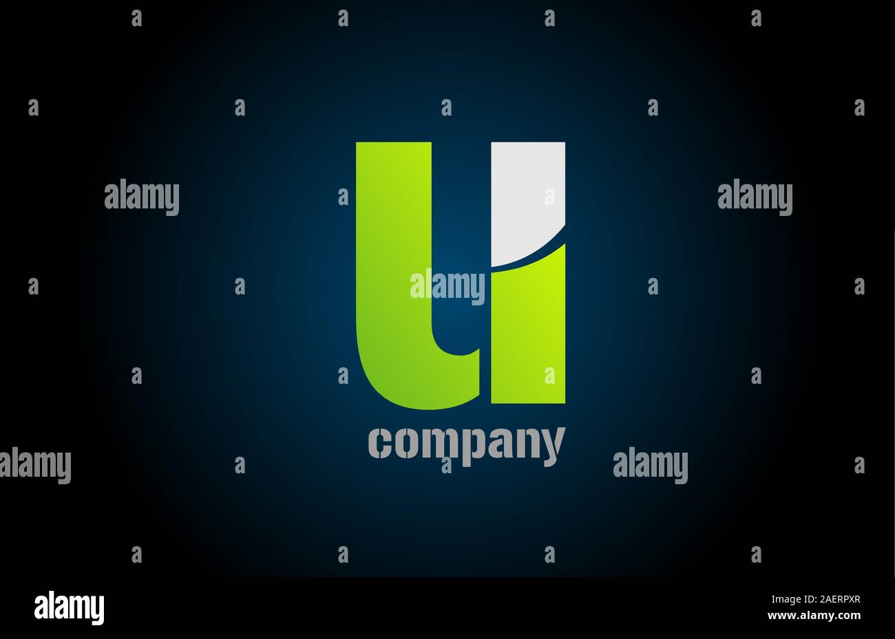 blue green white logo u alphabet letter design icon for company ...