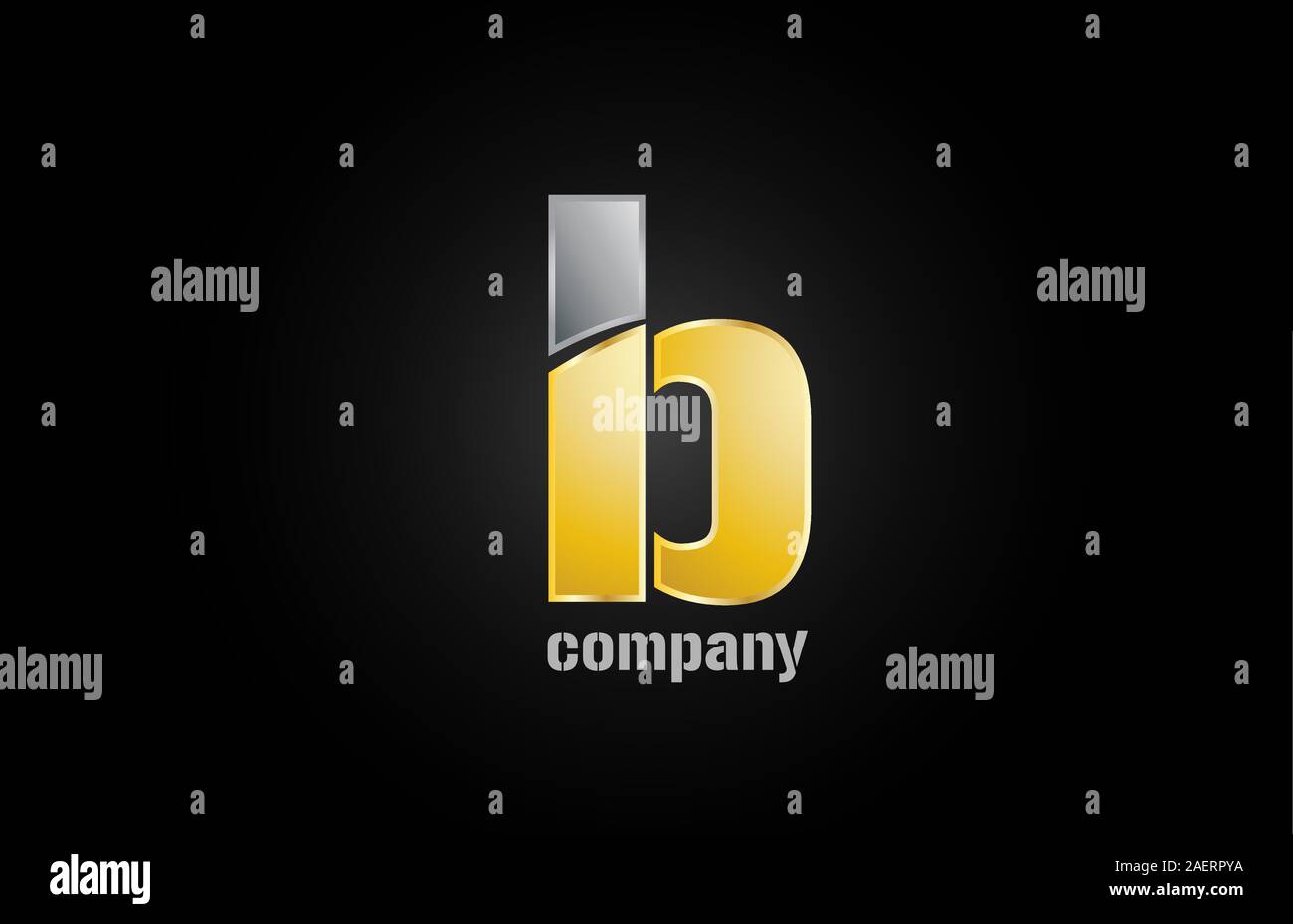 gold silver metal logo b alphabet letter design icon for company ...