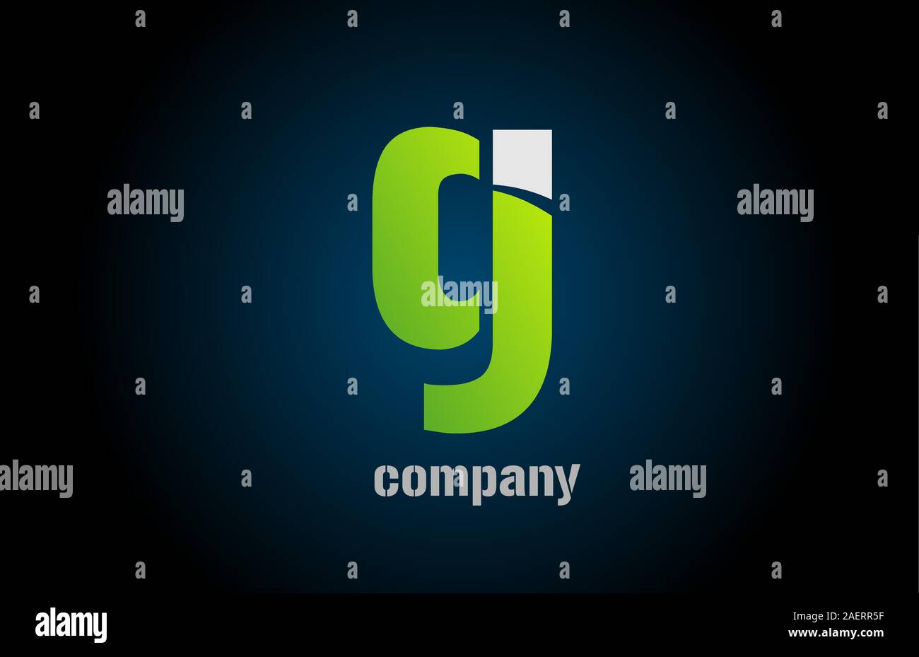 blue green white logo g alphabet letter design icon for company ...