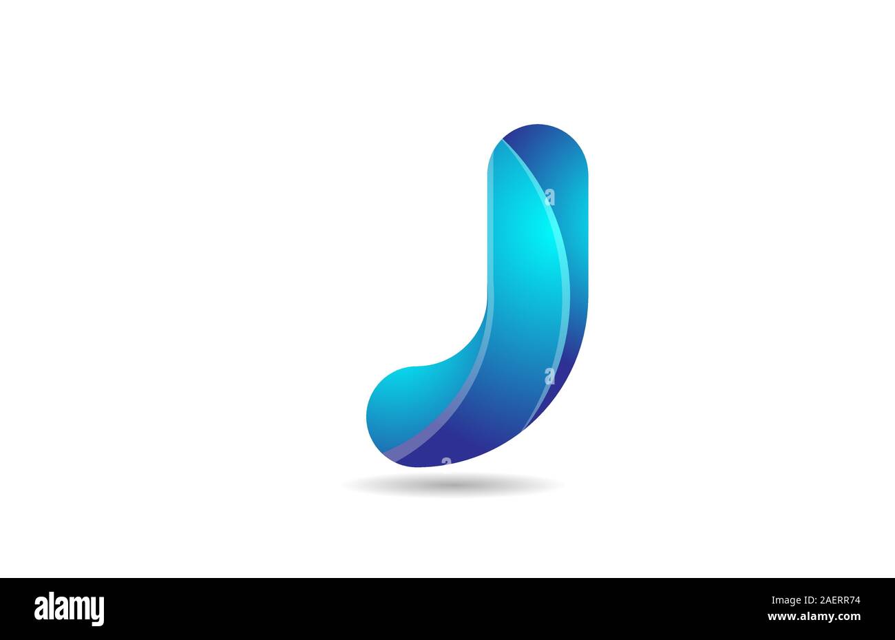 blue gradient logo j alphabet letter design icon for company. Suitable ...