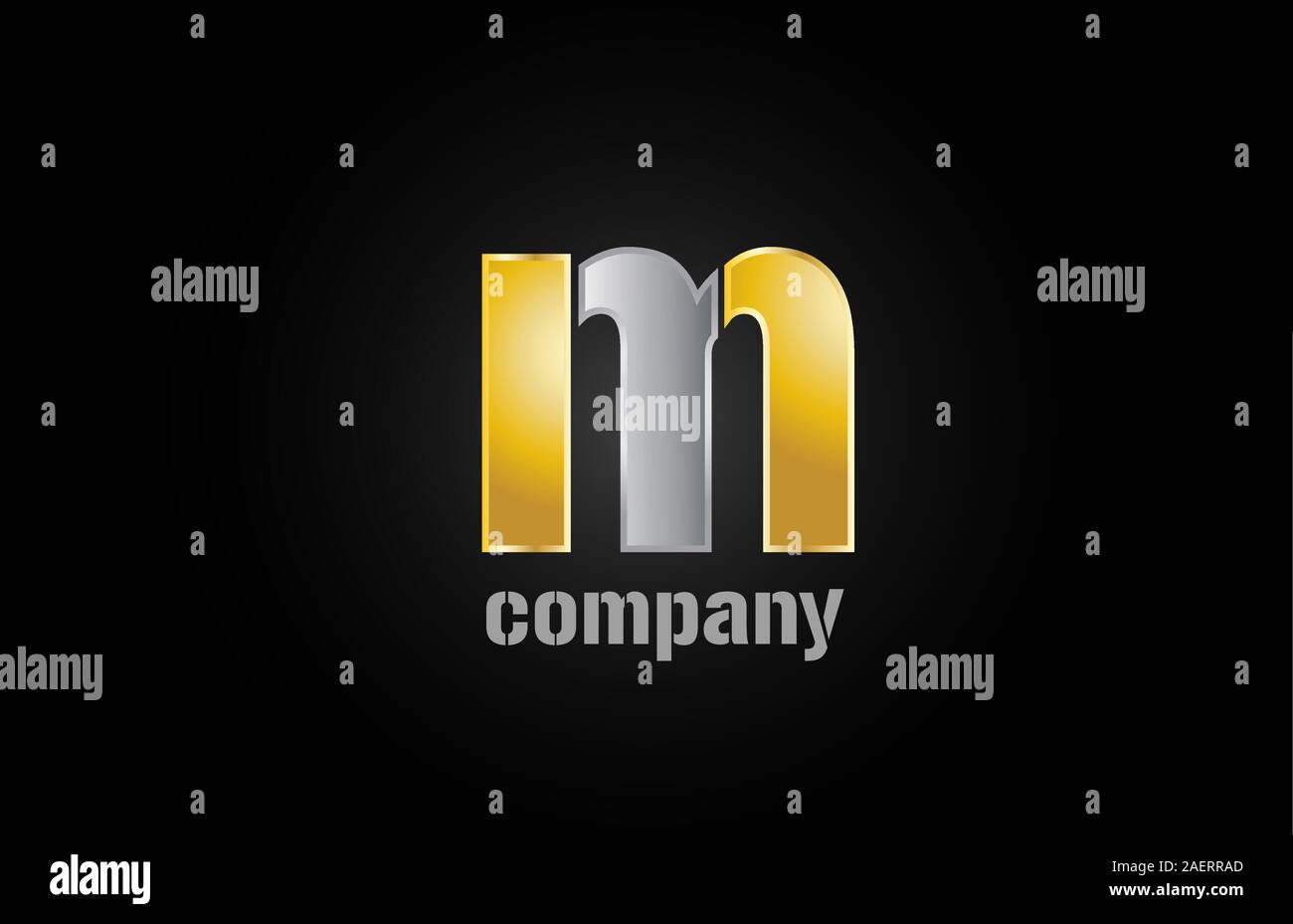 gold silver metal logo m alphabet letter design icon for company ...