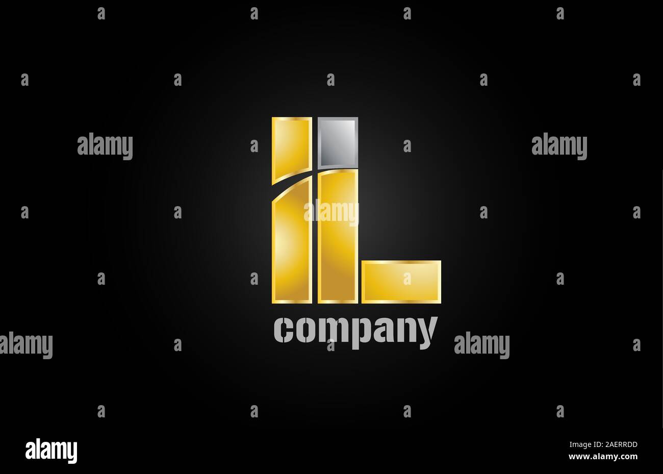 gold silver metal logo l alphabet letter design icon for company ...