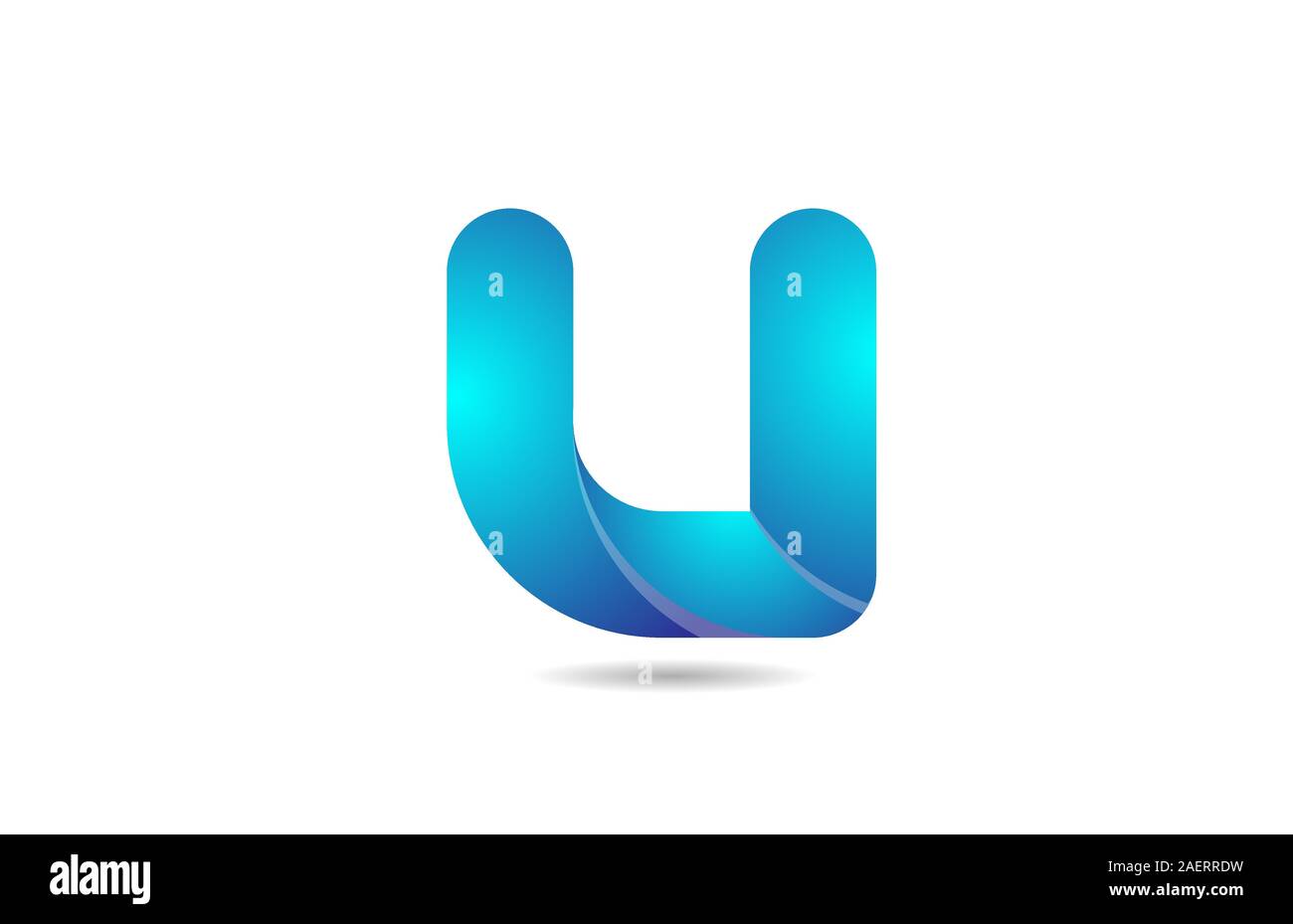 blue gradient logo u alphabet letter design icon for company. Suitable ...