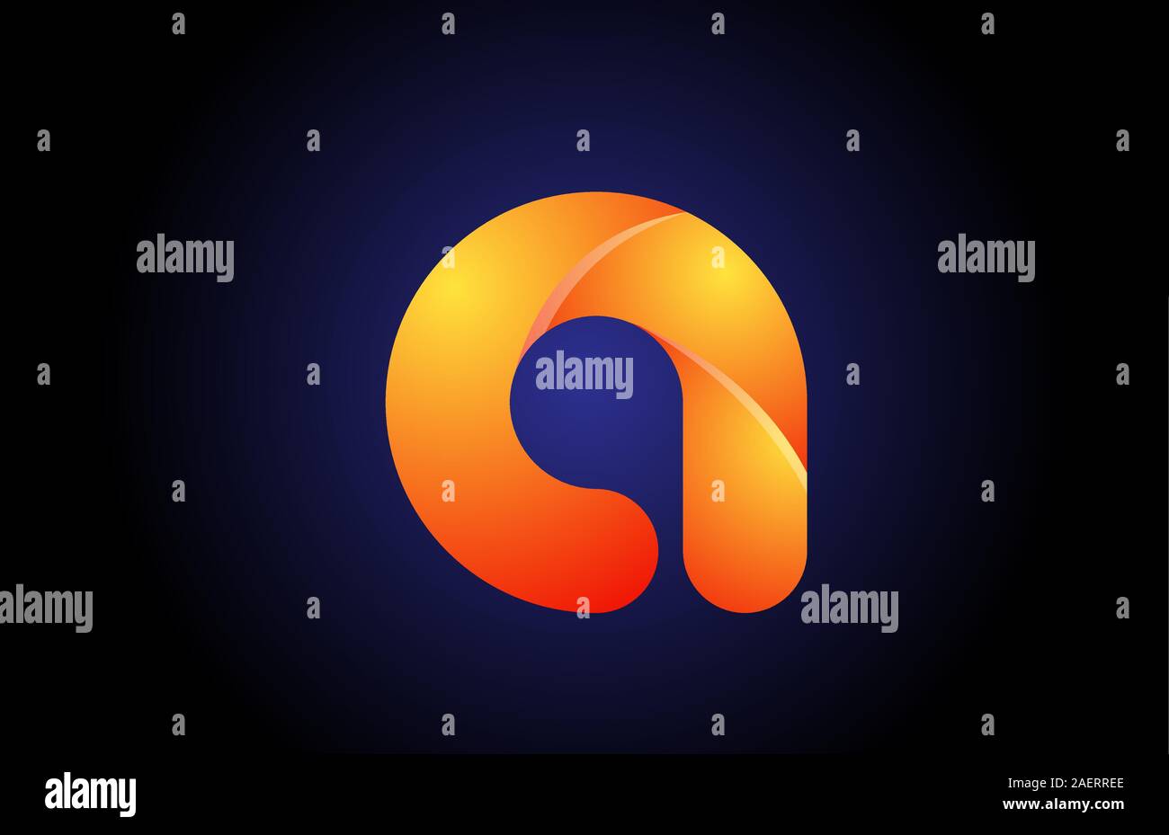 orange blue gradient logo a alphabet letter design icon for company ...