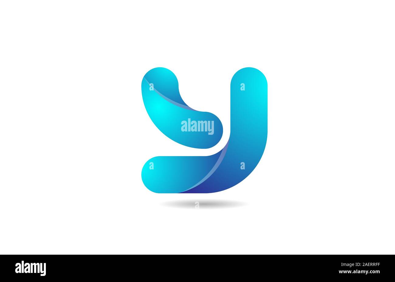 blue gradient logo y alphabet letter design icon for company. Suitable ...