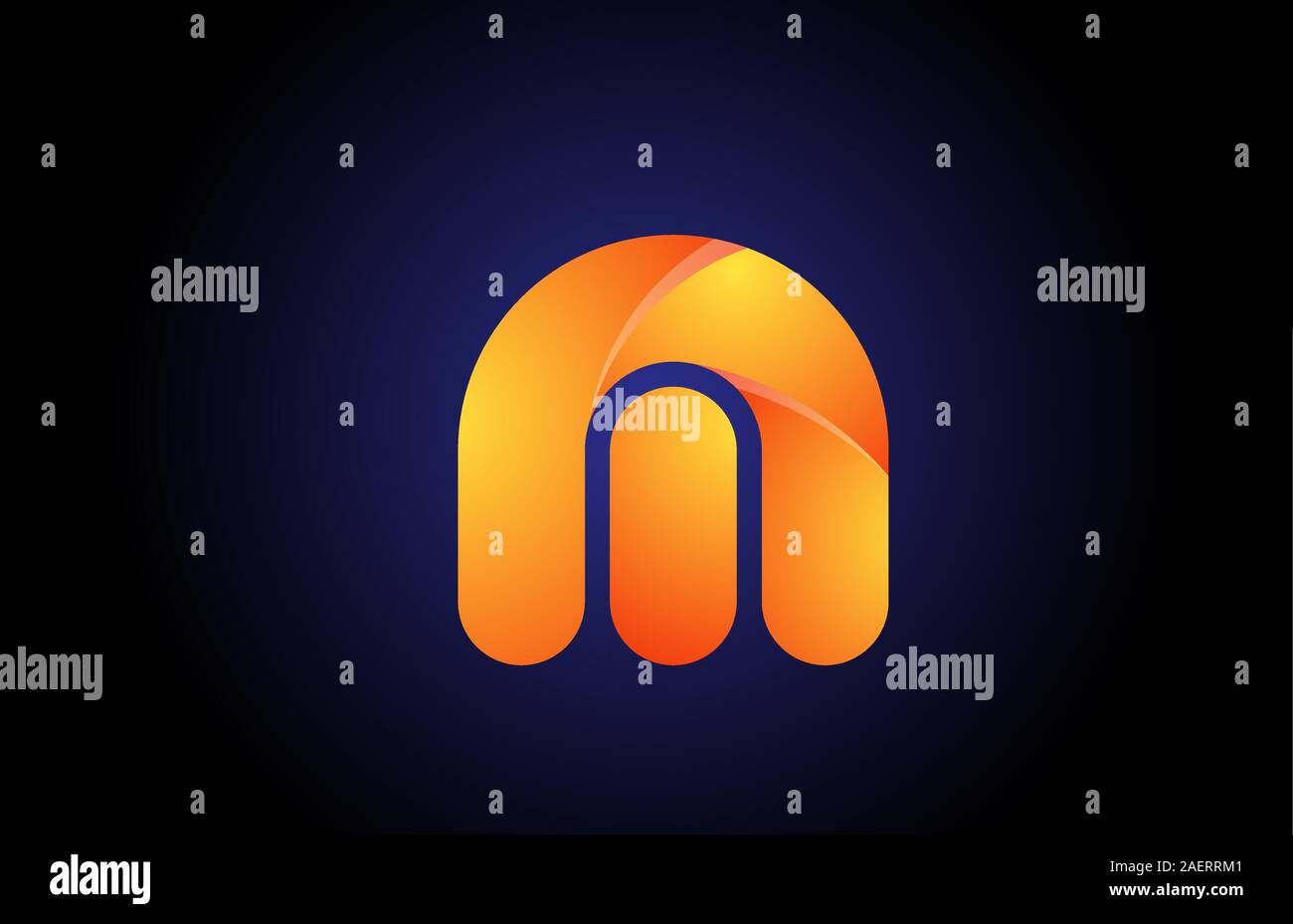 orange blue gradient logo m alphabet letter design icon for company ...