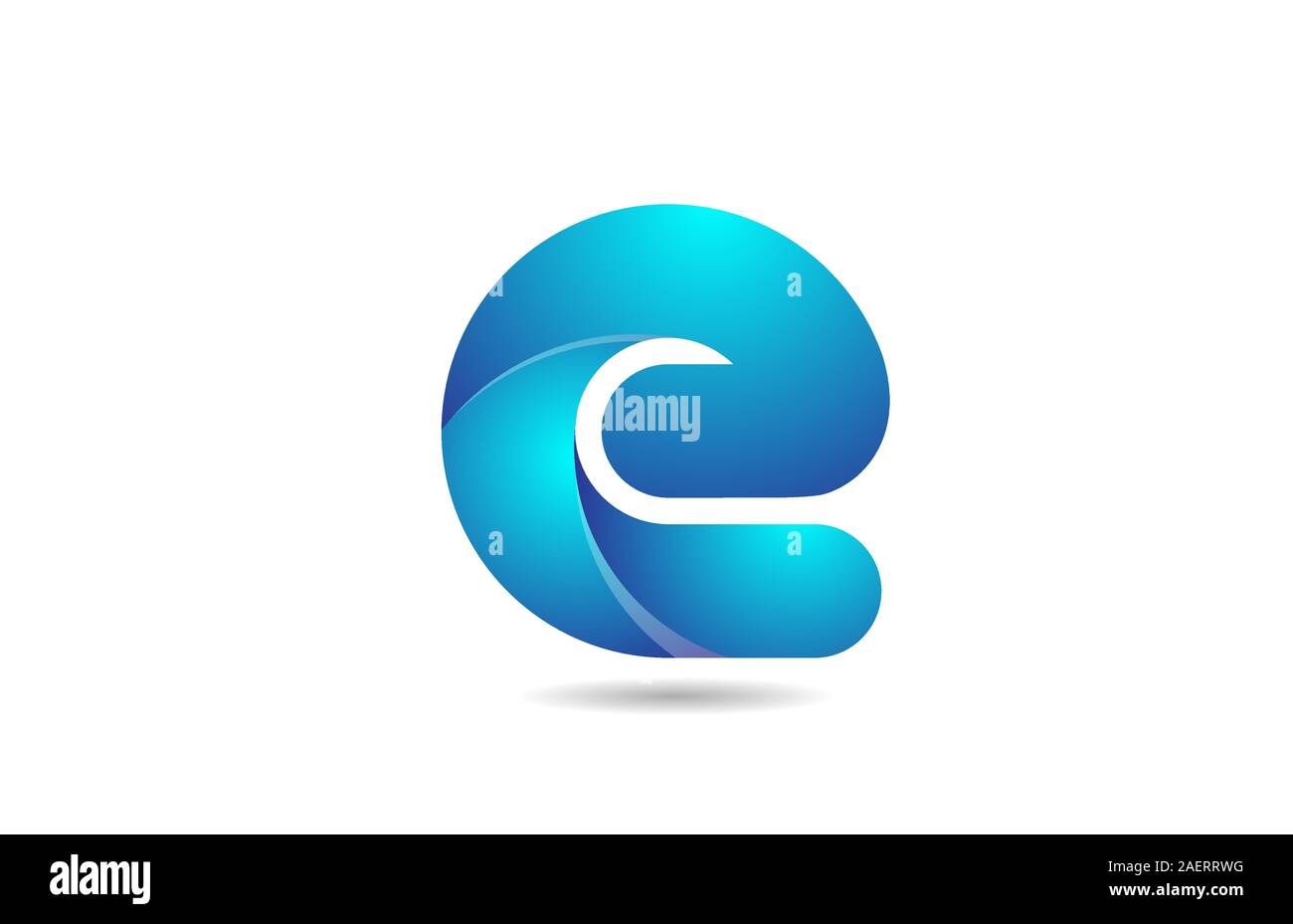 blue gradient logo e alphabet letter design icon for company. Suitable ...